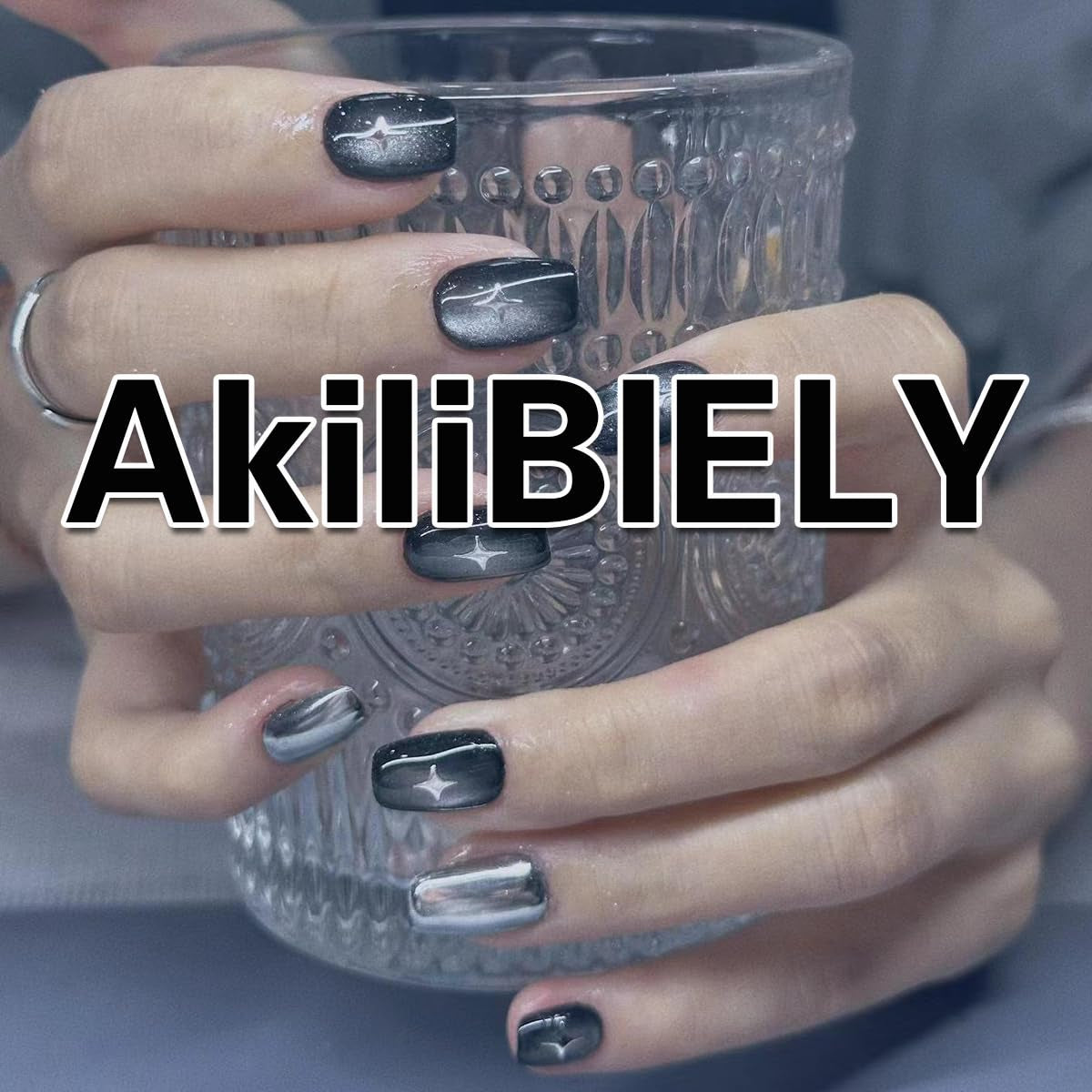 French Tip Press on Nails - Square Short Medium Black Pink Fake Nails for Women - Cute Fantasy Glue on Acrylic Gel Stick on False Nails for Wedding Birthday