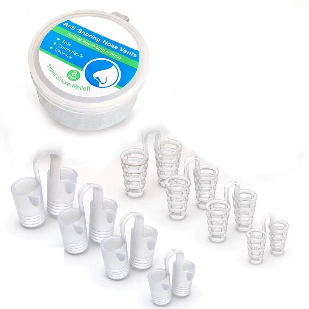 New Blue Silicone 4/8Pcs/Set Snoring Solution anti Snoring Devices Snore Nose Vents Nasal Dilators for Better Sleep Sleeping Aid