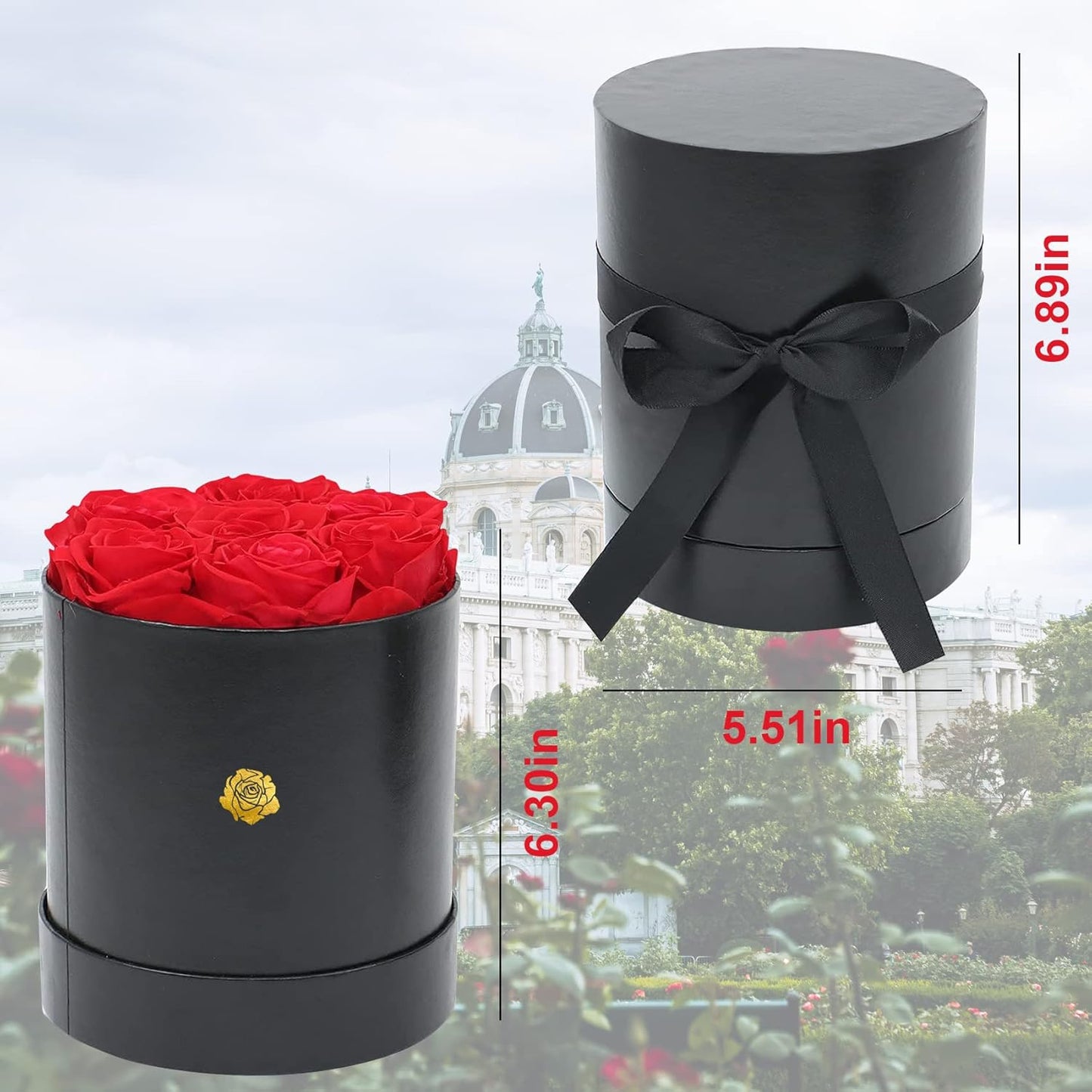 Valentines Day Gifts for Her, Roses Box, Real Roses That Last a Year and More, Preserved Red Eternal Roses, Fresh Forever Roses, Best Gifts for Women (1)