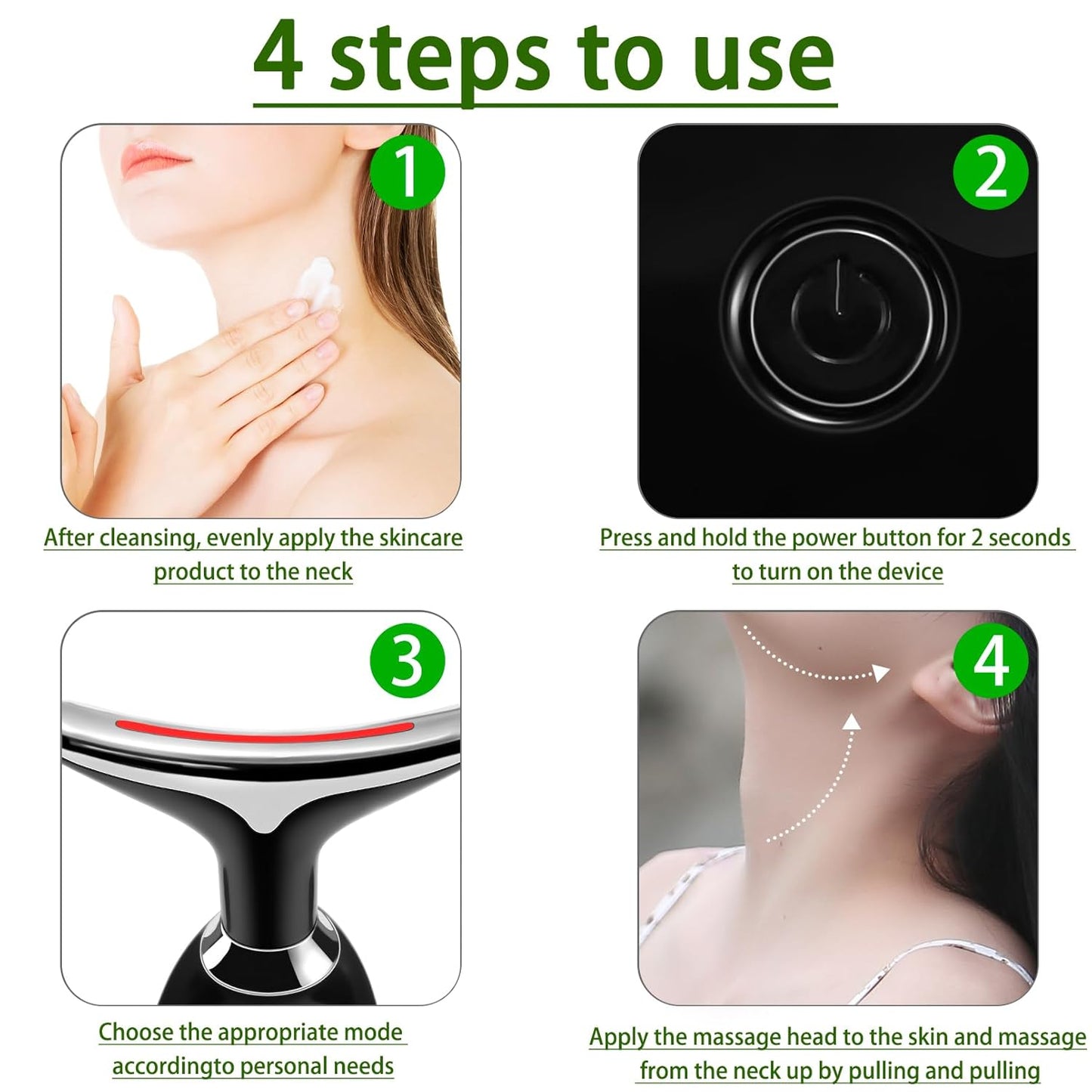 7-In-1 Red-Light-Therapy-For-Face and Neck, Face Neck Massager for Daily Skin Care Routine, Skin Care Tool