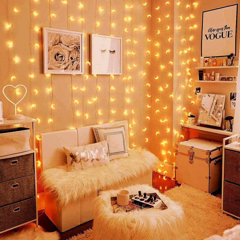 40 LED Ramadan Décor Moon String Lights for Crescent Party, Wedding, Christmas, Thanksgiving, Suitable for Rooms, Dorm, Living Rooms