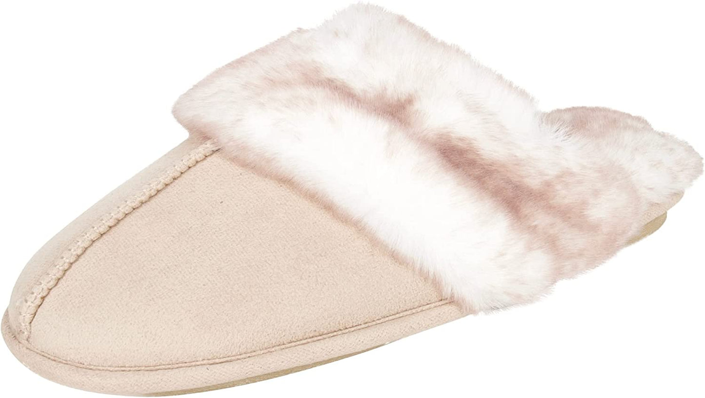 Women'S Comfy Faux Fur Memory Foam Slippers